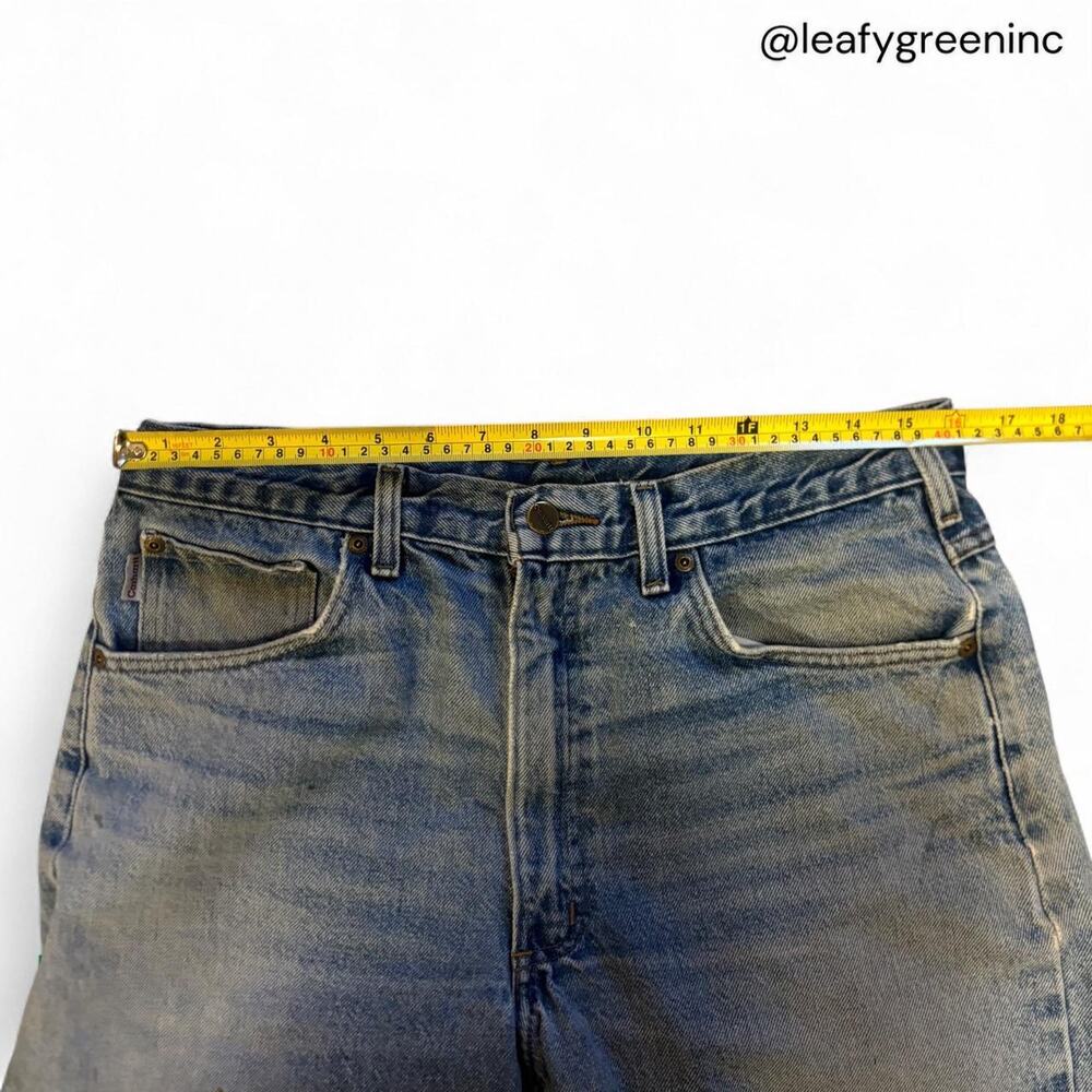 Carhartt B17 Blue Baggy Whisker Honeycomb Denim Work Jeans us sz 32x28 - Picture 6 of 8